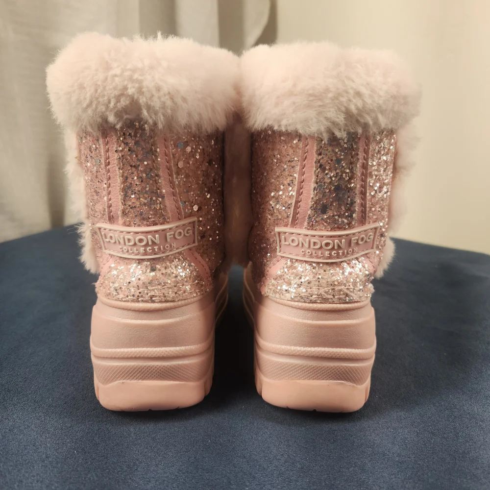 London Fog Toddler Pink Glitter Snow Boots Size 6.  #X15